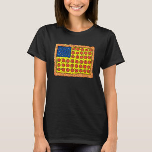 Camiseta Pizza Bandera Estadounidense 4 De Julio Chicas De