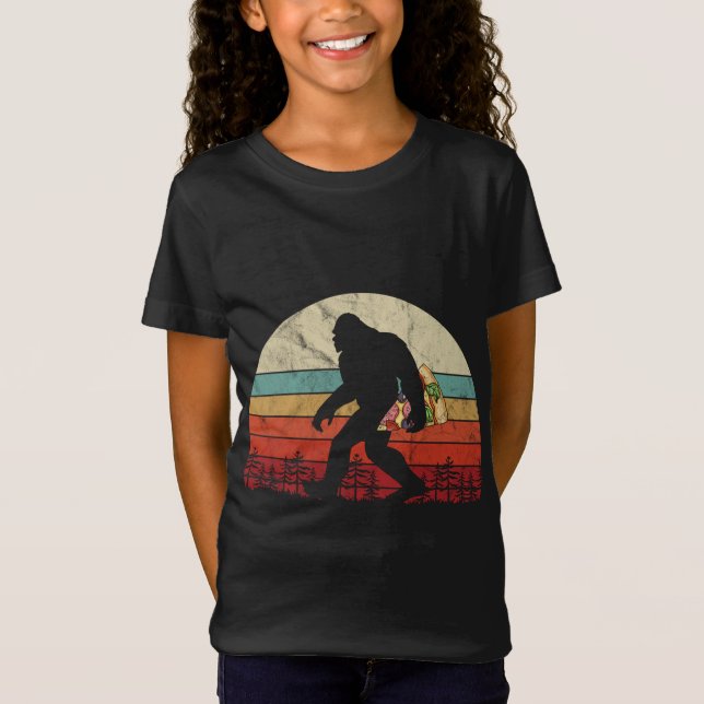 Camiseta Pizza Bigfoot Amantes de comer divertidos Sasquatc (Anverso)