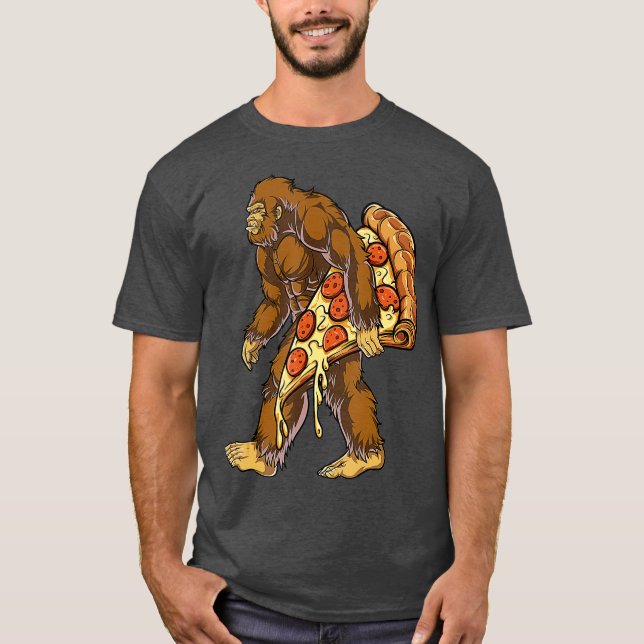 Camiseta Pizza Bigfoot Funny Hombres Amantes de la Comida (Anverso)