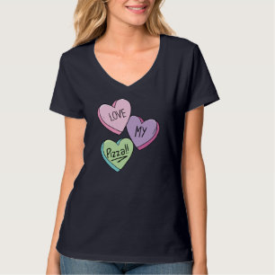 Camiseta Pizza Candy Heart Funny Hombres Dulce Candy