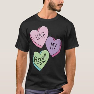 Camiseta Pizza Candy Heart Funny Hombres Dulce Candy