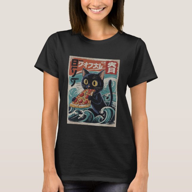 Camiseta Pizza Cat Japonés (Anverso)