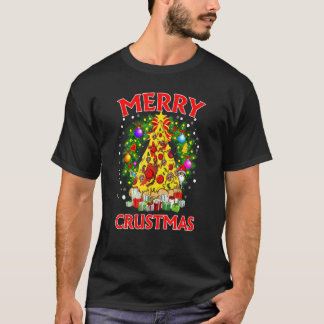 Camiseta Pizza Christmas Tree Balls Xmas Men Crustmas