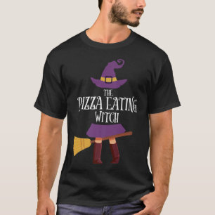 Camiseta Pizza Comer Bruja Matando Halloween Pajamas Fami