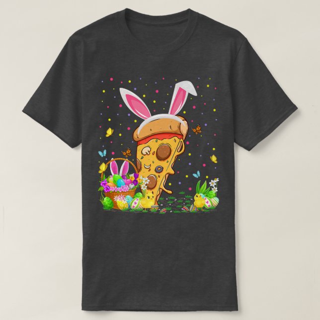 Camiseta Pizza comida rápida Pascua Huevos de Semana Santa  (Diseño del anverso)