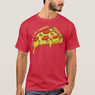 Camiseta Pizza como Terapia Ironía Pizza Chef Comida Italia