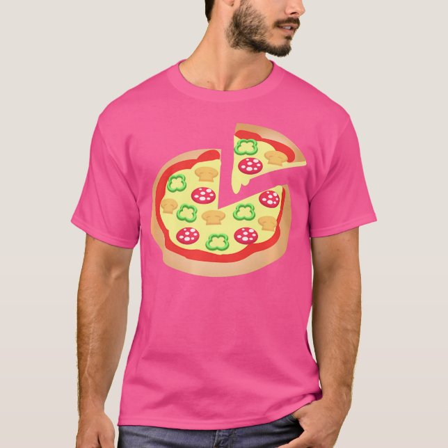 Camiseta Pizza Con Champiñones Pimientos Pepperoni (Anverso)