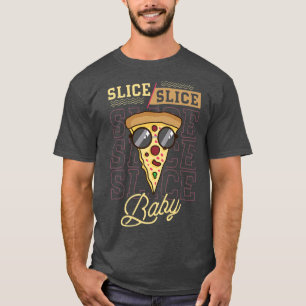 Camiseta Pizza Con Corteza De Queso Y Baraja Para Cortar, C