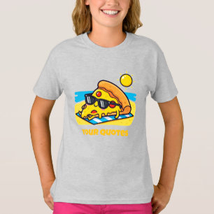Camiseta Pizza con gafas de sol relajándose en la playa