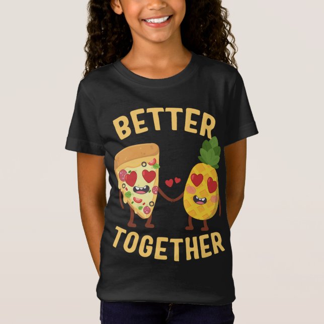 Camiseta Pizza con piña mejor Juntos Pizz Hawaiano (Anverso)