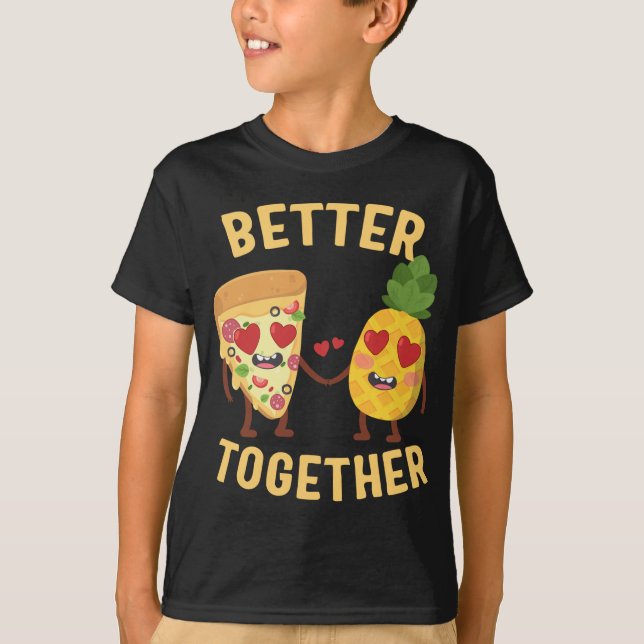 Camiseta Pizza con piña mejor Juntos Pizz Hawaiano (Anverso)