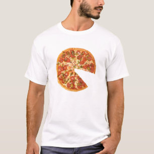 Camiseta Pizza con trozo perdido coincidiendo con traje de