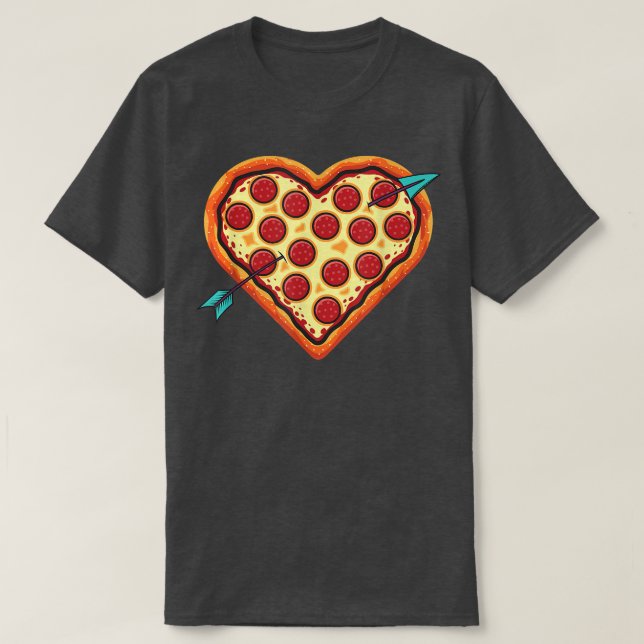 Camiseta Pizza Corazón Corazón Día de San Valentín Corazón  (Diseño del anverso)