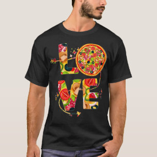 Camiseta Pizza de amor Comida italiana picante y picante Pi
