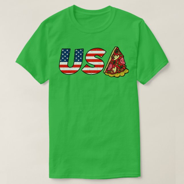 Camiseta Pizza de bandera estadounidense (Diseño del anverso)