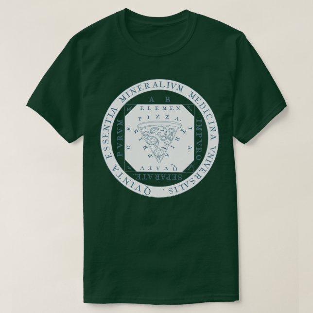 Camiseta pizza de ciencia de alquimia de elementos (Diseño del anverso)