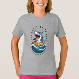 Camiseta Pizza de Comer Tiburón | El gran jawsome blanco