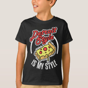 Camiseta Pizza De Estilo Detroit Es Mi Estilo Michigan Love