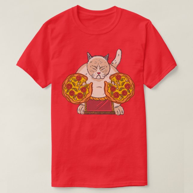 Camiseta pizza de gato de sumo  (Diseño del anverso)