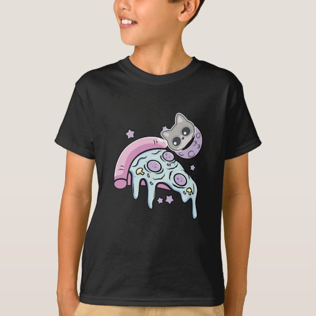 Camiseta Pizza de gato espacial (Anverso)