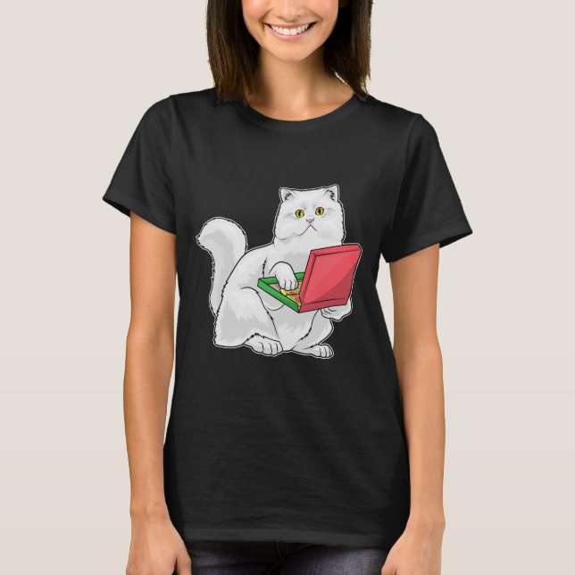 Camiseta Pizza de gato persa (Anverso)
