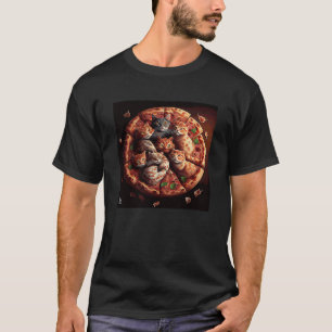 Camiseta Pizza de montón de gatos