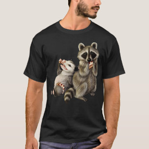 Camiseta pizza de Opossum y Raccoon