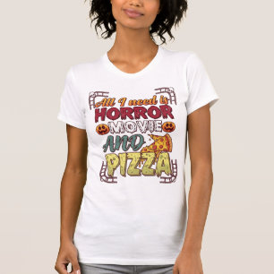 Camiseta Pizza de Película de Terror Halloween Calabaza Crá