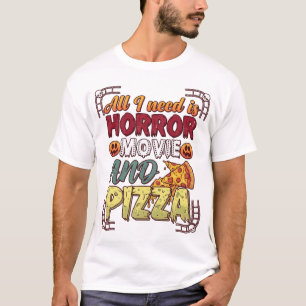 Camiseta Pizza de Película de Terror Halloween Calabaza Crá