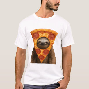 Camiseta Pizza de perezoso divertida broma extraña meme lin