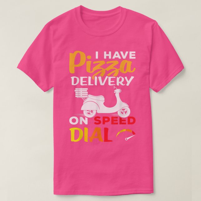 Camiseta Pizza Delivery Design For Motor Scooter Pizza Deli (Diseño del anverso)