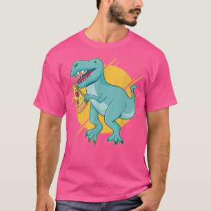 Camiseta Pizza Dinosaur Guay Retro Diversión Extraña Arte B