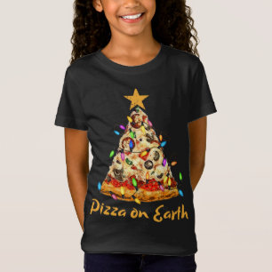 Camiseta Pizza divertida en el árbol de Navidad de Earth Sl