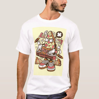Camiseta Pizza DJ Turntables Pop Art