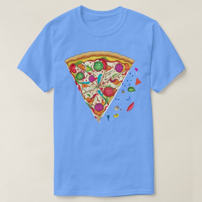 Camiseta Pizza doblada Corteza de origami (Diseño del anverso)
