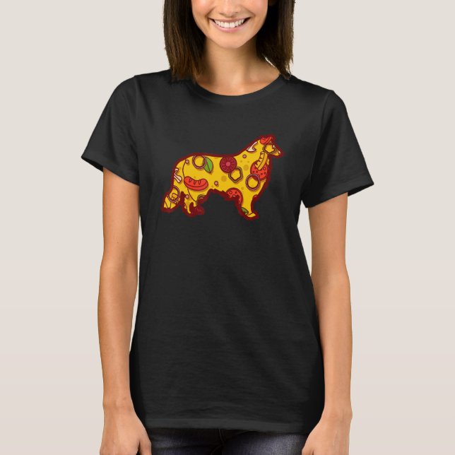 Camiseta Pizza Dog Funny Pizza Shetland Sheepdog (Anverso)