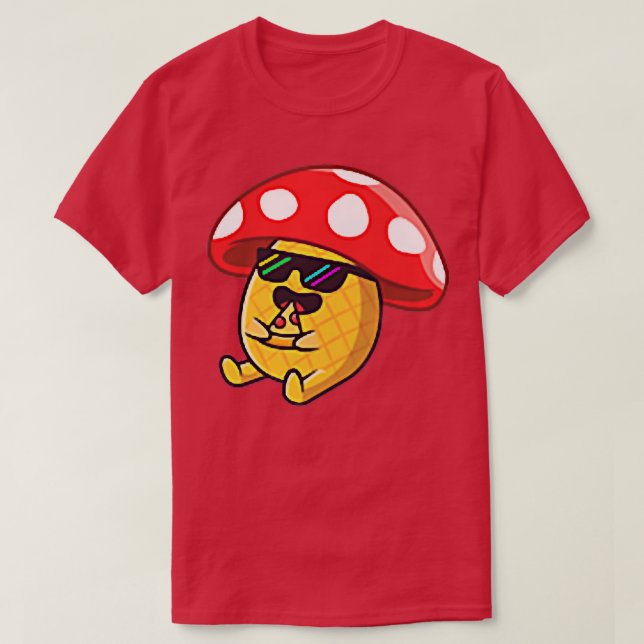 Camiseta Pizza Eating Cool Trippy Pineapple Mushroom Funny  (Diseño del anverso)
