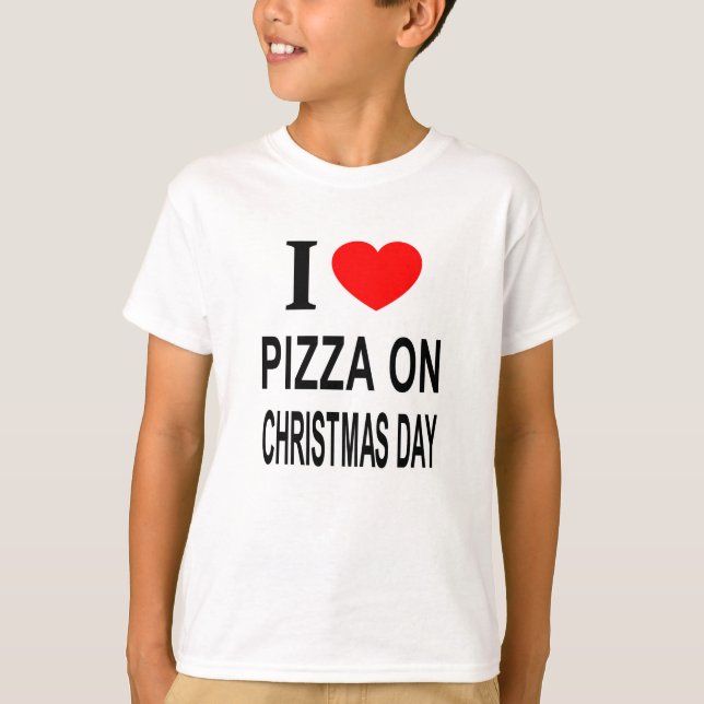 CAMISETA ❤️ PIZZA EN EL DÍA DE LOS NAVIDADES ME ENCANTA PIZ (Anverso)