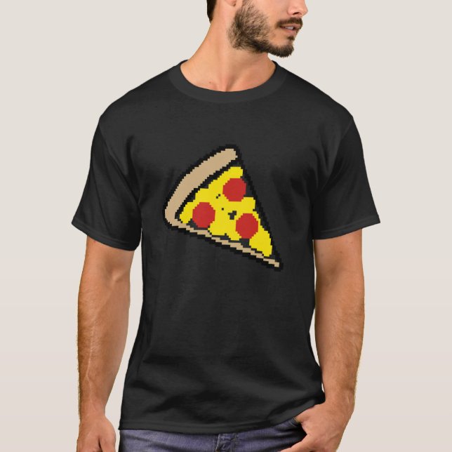 Camiseta Pizza entusiasta de juegos retro de 8 bits (Anverso)