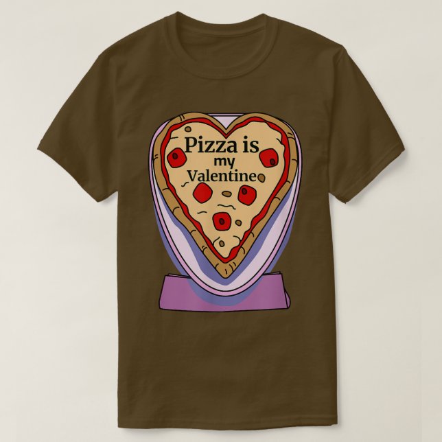 Camiseta Pizza Es Mi Amante De La Comida De Valentine Cute  (Diseño del anverso)