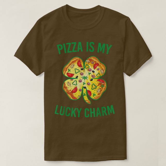 Camiseta Pizza Es Mi Encanto Afortunado Pizza Shamrock St P (Diseño del anverso)