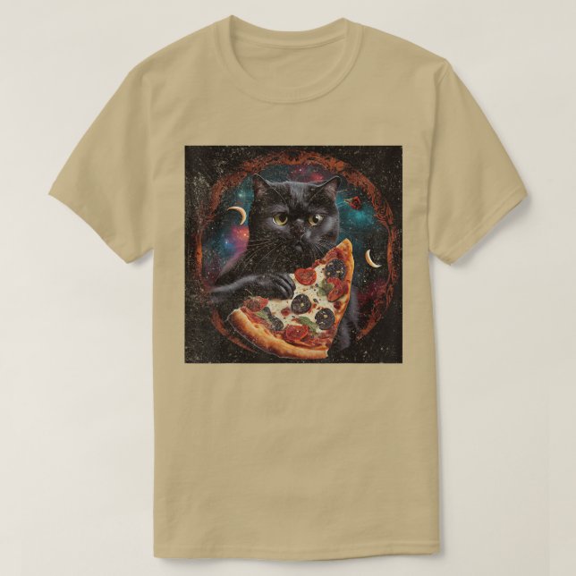 Camiseta Pizza eslovaca de gato negro (Diseño del anverso)