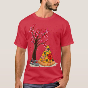 Camiseta Pizza Fast Food Lover Funny Heart Tree Pizza Valen