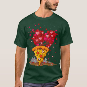 Camiseta Pizza Fast Food Lover Heart Shape Pizza Valentine'