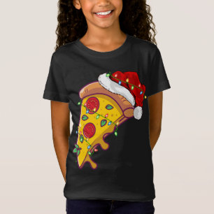 Camiseta Pizza Fast Food Lover Xmas Santa Hat Pizza Navidad