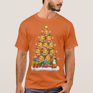 Camiseta Pizza Fast Food Xmas Tree iluminando Santa Pizza C