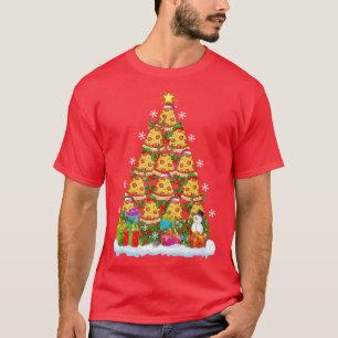Camiseta Pizza Fast Food Xmas Tree iluminando Santa Pizza C