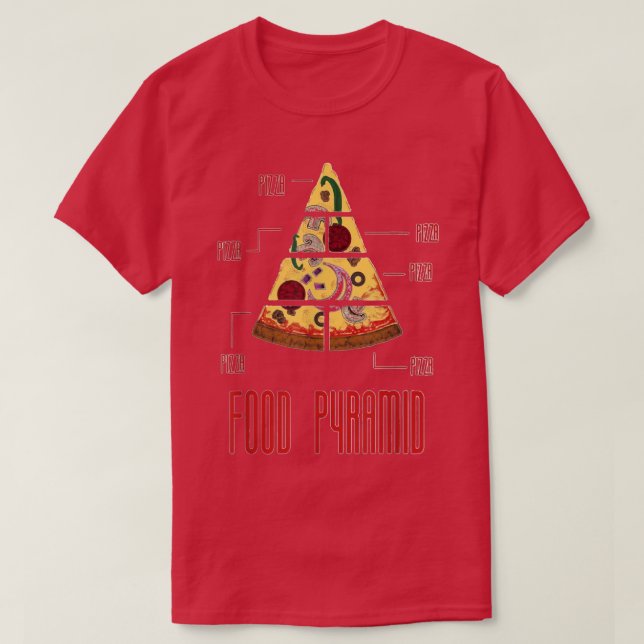 Camiseta Pizza Food Pyramid Graphic Novelty Sarcastic Funny (Diseño del anverso)