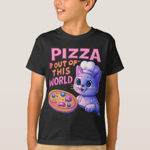 Camiseta Pizza: Fuera de este mundo   Gato de Chef Espacial