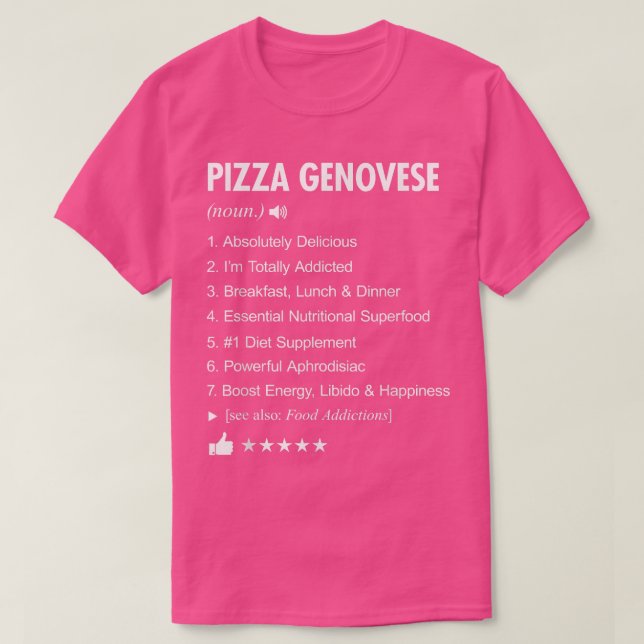 Camiseta Pizza Genovese Definition Meaning Funny  (Diseño del anverso)